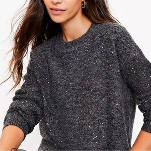 LOFT Rainbow Sequin Sweater, size S